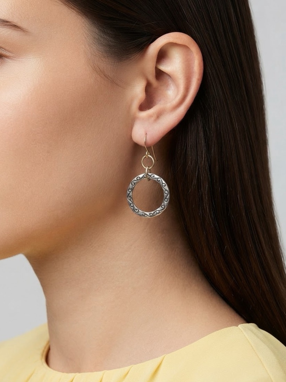 Filigree Round Dangle Earrings | Scroll Swirl Openwork Earrings